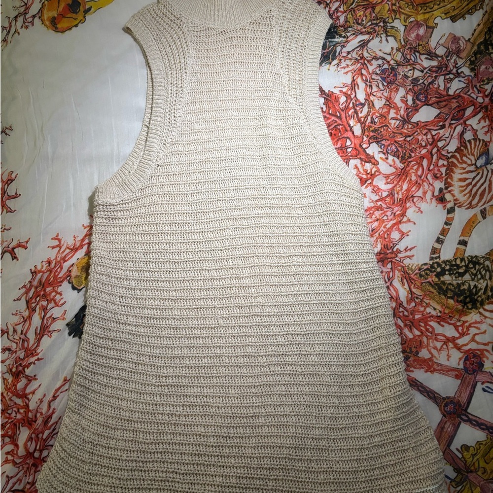 Sleeveless Crochet Knit Tank Top - Cream Billabong